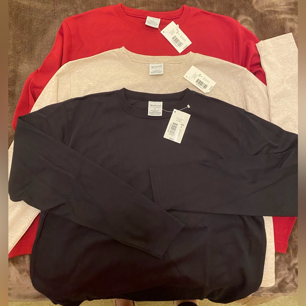 Long Sleeved T-Shirts Bundle. 4 Women’s Cotton Shirts (3 crew neck & 1 turtle) - Picture 2 of 6